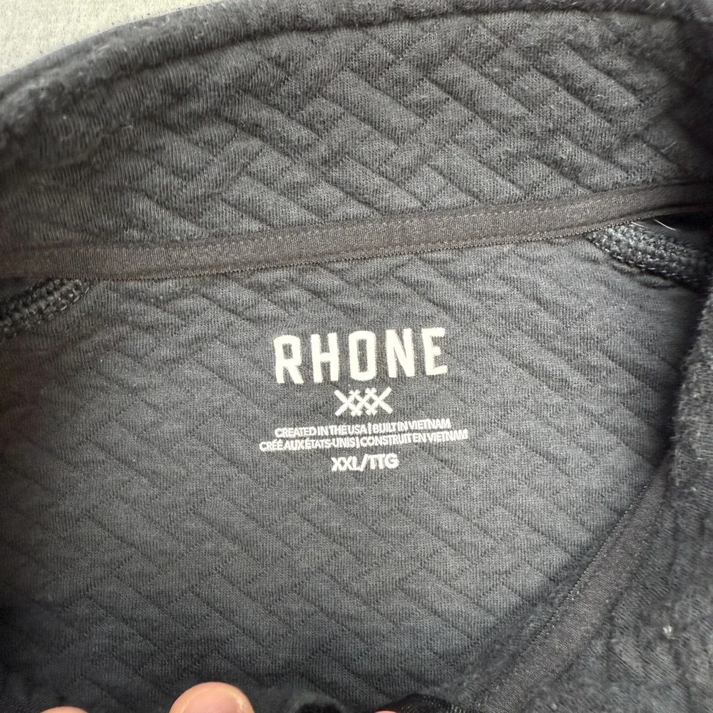 Rhone Sweater Mens‎ 2XL Faded Charcoal Black Weekender Quilted 1/4 Snap Pullover